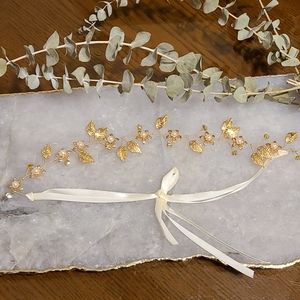 Bhldn leaf and pearl accents